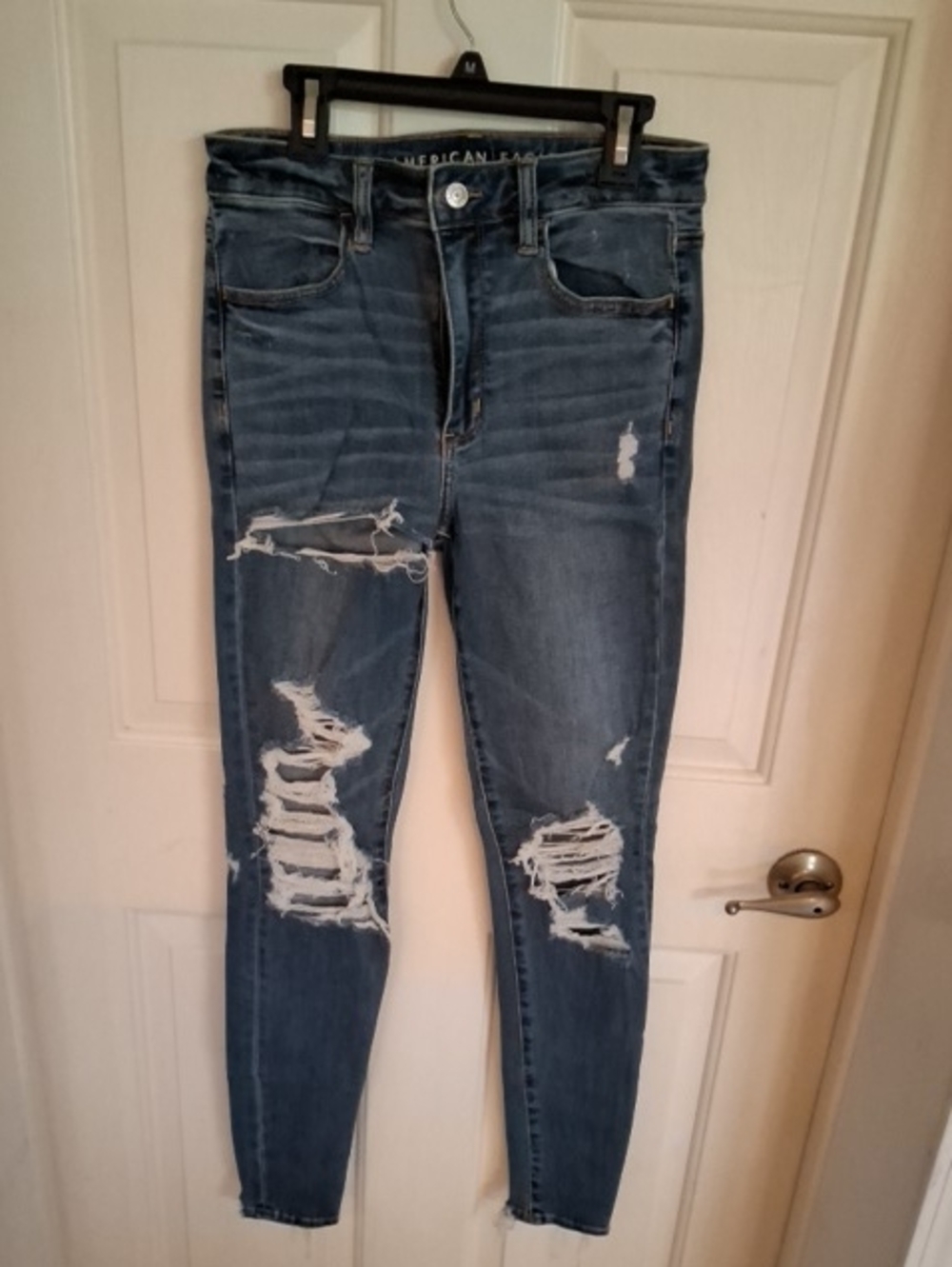 American Eagle Outfitters Distressed Skinny Jeans - Blue